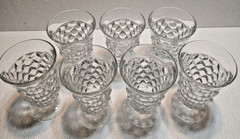 7PC SMALL ONES FOSTORIA AMERCIAN FOOTED JUCIE TUMBLERS