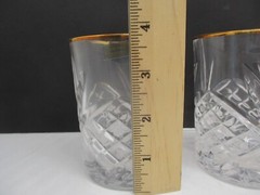 Set of 3 Vintage Gold Trim Heavy Glass Whiskey Rocks Glasses – Lowball Barware