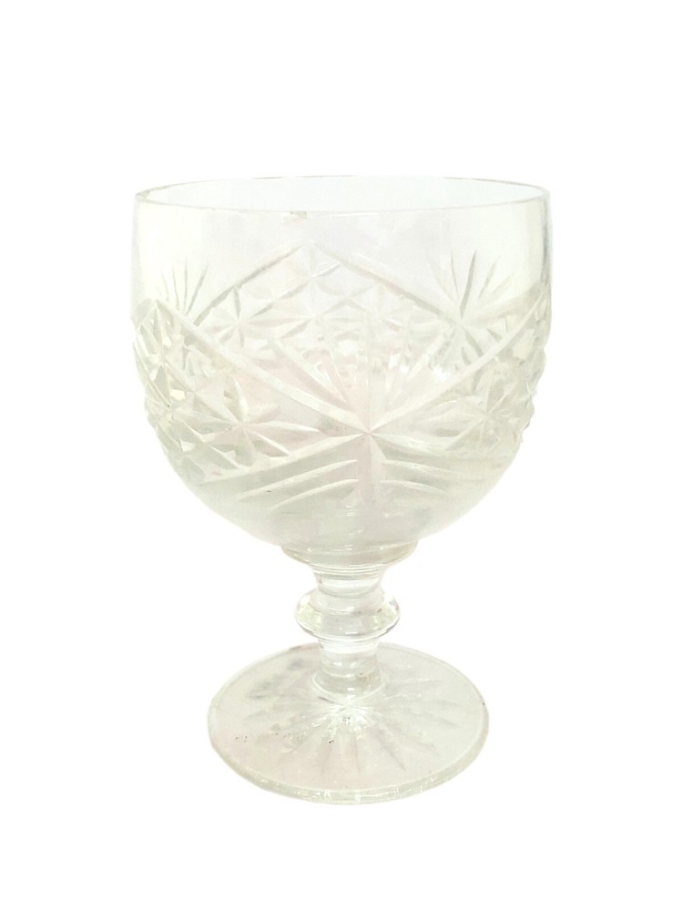 Nice Antique Rare Cut Crystal Wine Drinking Glass Decorative. G16-281