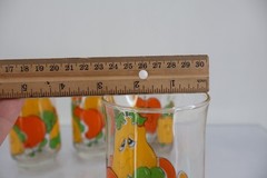 Vintage Nancy Lynn Anchor Hocking Smiling Fruit Tumbler Glasses Set of 4 1970s