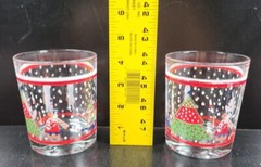7 Epoch Holiday Joy Double Old Fashioned Set Vintage Christmas Drink Glasses Lot