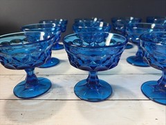 Set of 12 Noritake Perspective Blue Champagne/Tall Sherbet Glasses