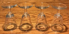 Vintage Set 4 Clear Tavern Style Cordial Liqueur Aperitif Glasses Stemmed 3.5”