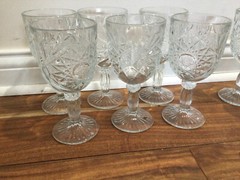 Sets 6 (or 5) Libbey Hobstar Star of David Wine Water Goblets Glass MINT READ