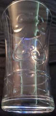 Vintage Clear Glasses Embossed Heart Scroll Weighted Base Tapered Tumbler Set of