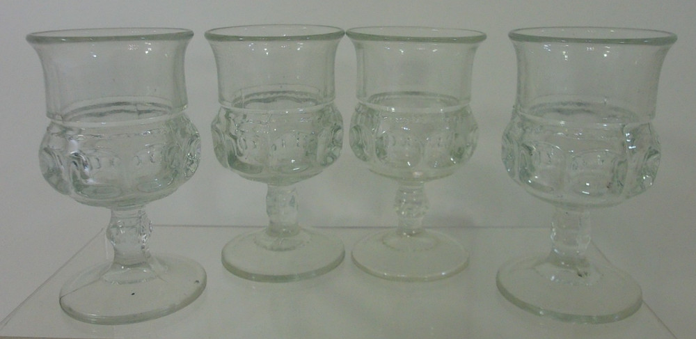 Vtg Set of 4 Art Deco Clear Glass Cordial Sherry Port 2 Oz Glasses