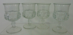 Vtg Set of 4 Art Deco Clear Glass Cordial Sherry Port 2 Oz Glasses