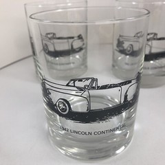 MCM 1942 Lincoln Continental COCKTAIL GLASS Vintage Barware Tumbler set of 3