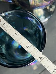 STUNNING 5pc SET!! VTG Indiana Glass Iridescent Blue Carnival Glass Harvest