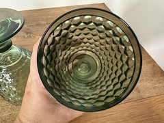 Villeroy & Boch Green Crystal Goblets Set of 4 Textured Wine Water Glasses