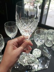 (1) Wine Claret Glass 7-3/4″ Goblet, Cut Crystal Edinburgh Montrose Signed