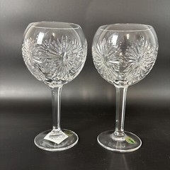 WATERFORD Millennium Series 8″ Toasting Wine Water Glass Goblet HEALTH Set of 2