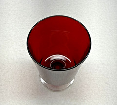 Luminarc Cavalier France Ruby Red Water Goblet 5″ Clear Stem Replacement Glass