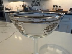 A Pair of 2: Libbey ‘Silver Leaf’ Champagne/Tall Sherbet (or Martini!) Glasses