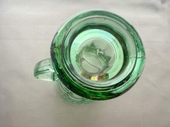 Vintage Libbey Heavy Green Glass 14 ounce Handled Drinking Glass Tumbler Mug