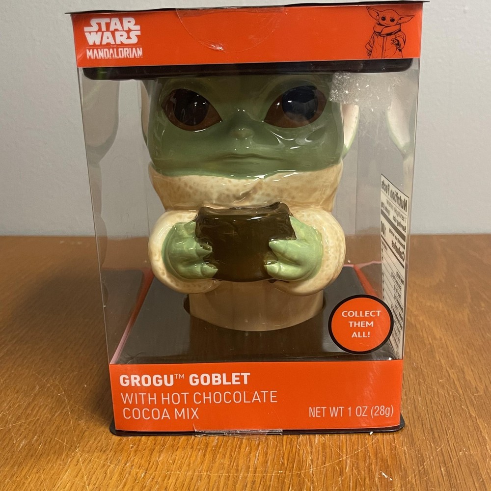 Star Wars Mandalorian Grogu Ceramic Goblet Mug Hot Chocolate Set Gift Disney