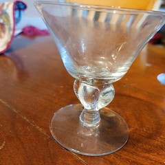 Wilmington tear drop stem 1960s blown glass 4″ glasses USA Bryce brothers