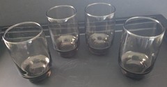VINTAGE Set of 4 Libbey Glasses – Tawny Smoke Brown Tumblers 1960s Excellent.