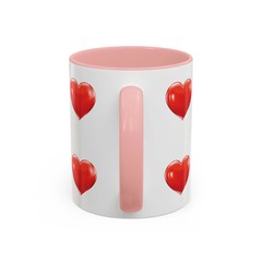 Valentine «Be Mine» Accent Coffee Mug — Heart & Kisses (11/15 oz)