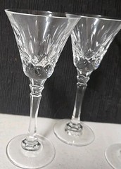 Mikasa Crystal Cordial Glasses Hex Stem Diamond Cut Set of 3 Vintage