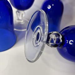 4 Casual Setting Sapphire 9 oz Water Goblets by Cristal D’Arques-Durand France
