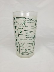Vintage Hazel Atlas Minnesota Frosted Souvenir Glass