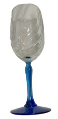 Set of 10 Lenox Crystal Cobalt Blue Stem Swag Drape Wine Glasses 8″ Tall