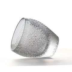 Hand Cut Clear K9 Crystal Whiskey Rock Glasses Edo Kiriko Chrysanthemum 9oz 1PC