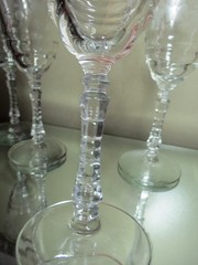 6- Rock Sharpe 3005-2 Etched Floral Water Goblets 1930-1940