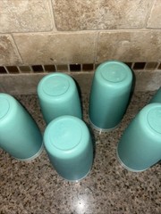 Vintage Bolero Thermoware Tumblers Set of 6 Teal Turquoise #E83