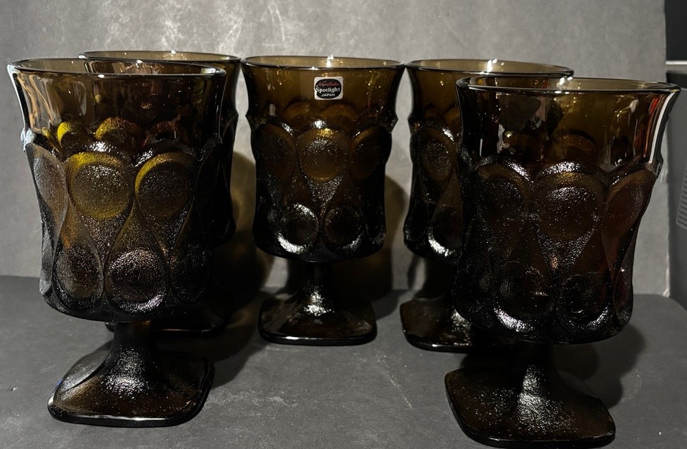Noritake…Sootlight…Walnut Brown…Set Of (5) Iced Tea Glasses..6.5”…Appear Unused!