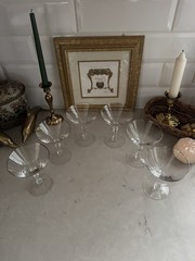 Vintage 1950s Tiffin Montclair Platinum Trim Champagne Glass 5 1/2” Set of 6