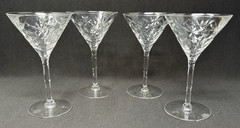 Tiffin Keats Crystal Martini Glasses ~ Set of 4