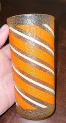 Mid-Century Modern Candy Stripe Frosted Texture Multicolor Tumbler Glasses – 6PC