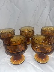 Franciscan crystal cabaret persimmon water goblets 6″ set of 5