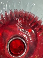 Nachtmann Traube Cranberry Gold Cut to Clear Crystal Cognac Glass W. Germany box