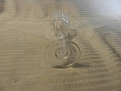 Vintage Clear Crystal Aperitif or Cordial Glass Engraved Design 5.625″ Tall