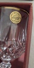 New Cristal D’Arques Longchamp Gold Rimmed Wine Glasses 7 1/4″ Set Of 4