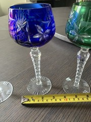 Set of 4 Imperlux Lausitzer Germany Cut To Clear Crystal Glasses 8″ NWT