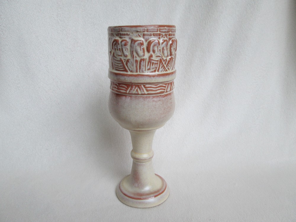 FRANKOMA Pottery Desert Gold Lord’s Supper Chalice Wine Goblet 7.5″ tall RARE