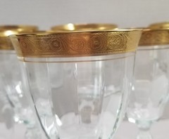 Tiffin Franciscan (6) Optic Rambler Rose 22k Gold Rim 8oz