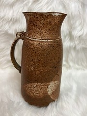Vintage Stoneware Art Pottery Goblets/Wine Glasses And pitcher Set