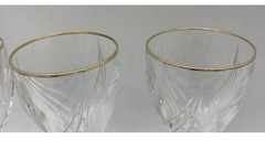 Set of 4 Lenox Debut Gold Wine glasses stems goblets 7 3/8″ high 6 oz to rim