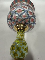 MacKenzie-Childs Circus Rose Arbor Hand Painted Wine Goblets Set 6 Vintage B16