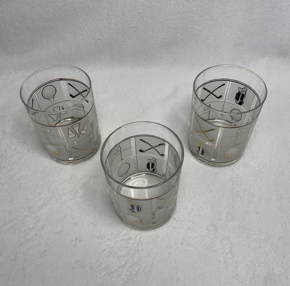 Culver Fairway Double Old Fashion Wiskey Glasses Set of 3 Great