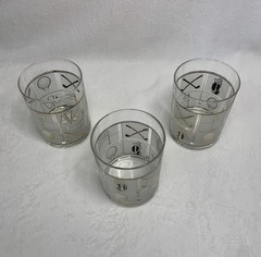 Culver Fairway Double Old Fashion Wiskey Glasses Set of 3 Great