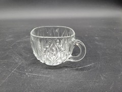 Vintage Hazel Atlas Williamsport Clear Glass Star & Fan Punch Bowl w/ 3 Cups