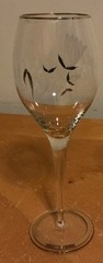 Lot Of 4 Vintage Romanian Crystal Wine Glasses,etched Roses W/Gold Accent