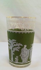 Wedgwood Jasperware Jeanette Hellenic Green barware old fashioned/juice glass 4″