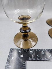 Vtg. Libby Two Toned Wine Goblets 4 Western Barware Gold Wells Fargo Stagecoach